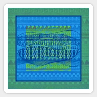 Pattern in Green and Blue Sticker